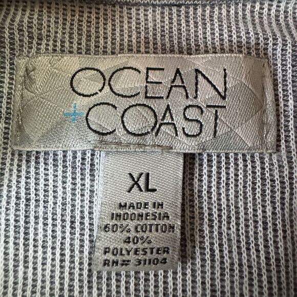 Ocean + Coast 1/4 Zip Long Sleeve Pullover Mens Heather Blue Soft Size XL - Picture 3 of 12